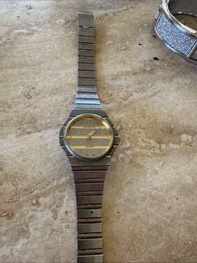 Women's Two-Tone Silver and Gold Geneve Quartz Watch